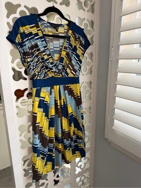 BCBG Max Azria Geometric Print Dress Y2K | Size S
